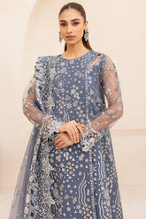 Dusky Shadow black embroidered formal wear by Farasha, available at Highway Fashion